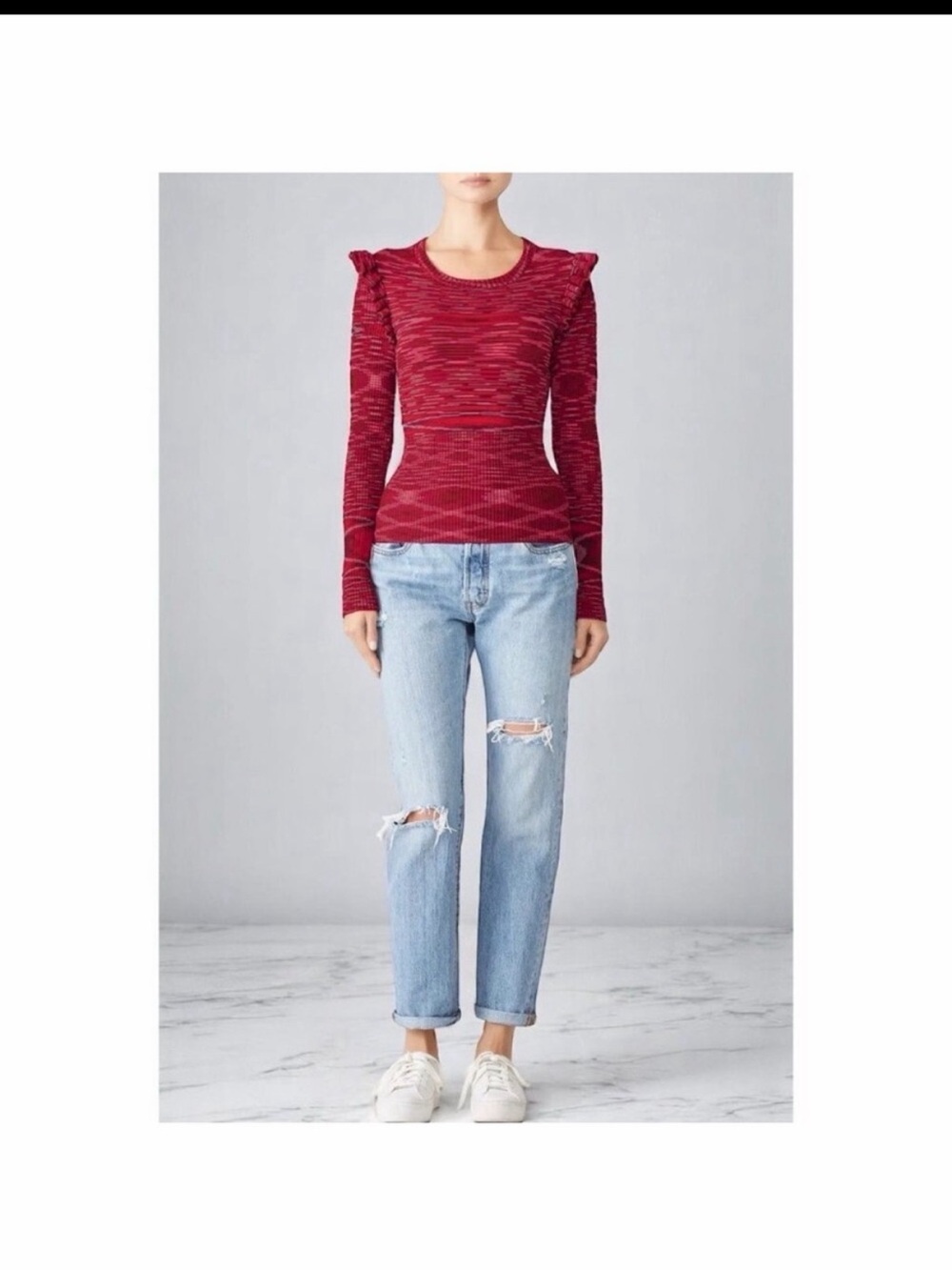 Cinq À Sept Salma Pullover
Medium Red Long Sleeve Knit Sweater  size XS